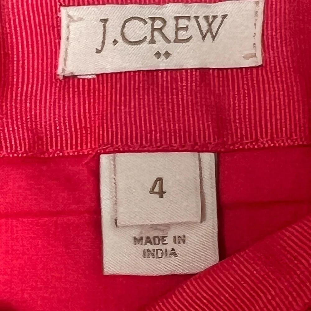 EUC J. Crew Red Daisy Floral Crochet Lace Mini Skirt Size 4 - Picture 12 of 14